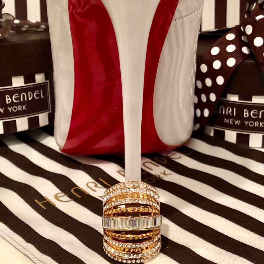 HENRI BENDEL MULTILAYERED BLING RING
